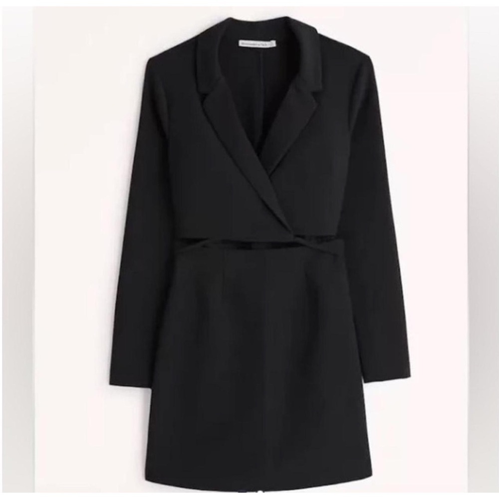 NWT ABERCROMBIE & FITCH Elegant Black Women's Blazer Cut Out Dress (S)